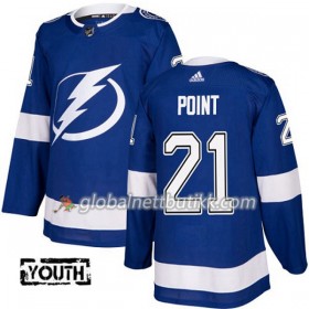 Tampa Bay Lightning Hockeydrakt Brayden Point 21 2017-2018 Blå Adidas Authentic - Barn
